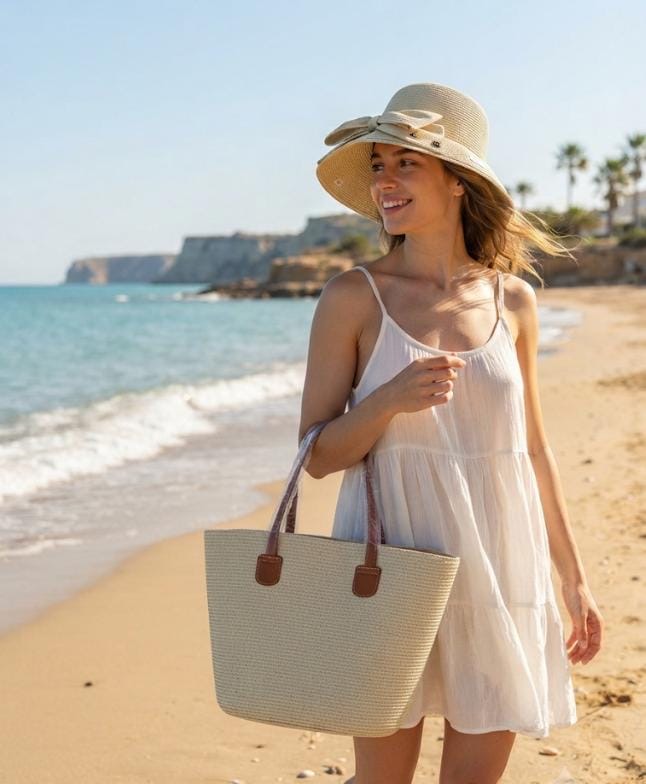 Straw bag straw hat